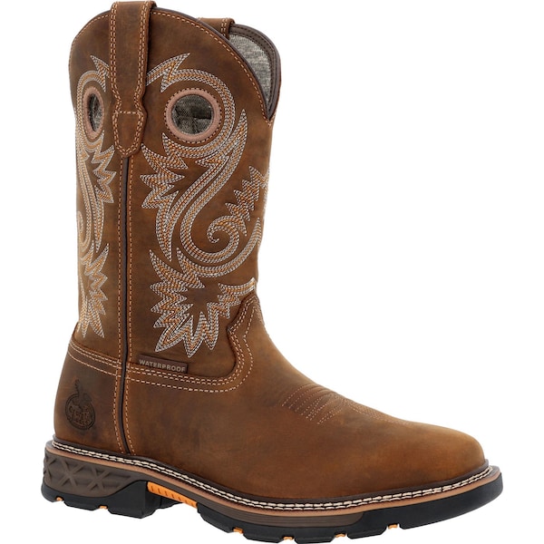 Georgia Boot Men's Waterproof Western Work Boot, 7.5 M, Alloy Toe, 11 in H, Crazy Horse, GB00622 GB00622 - main
